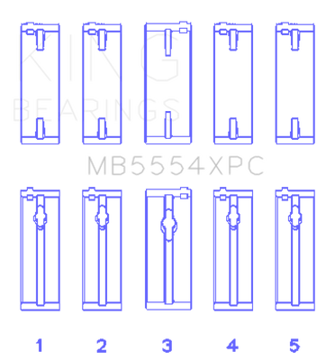 King Engine Bearings Toyota 3SGTE 16V 2.0L pMaxKote Performance Main Bearing Set - Size STD