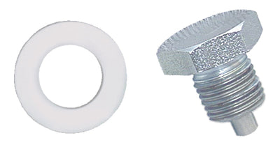 Moroso Oil Pan Drain Plug w/Nylon Washer - Chrome