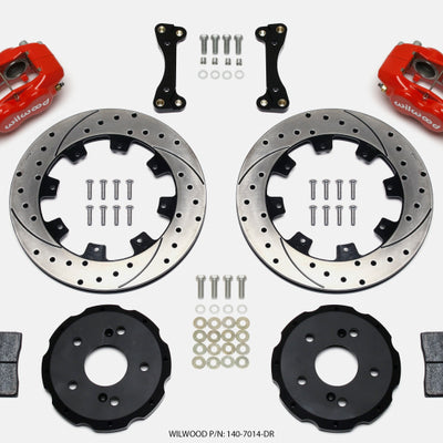Wilwood Forged Dynalite Front Hat Kit 12.19in Drilled Red 02-06 Acura RSX-5 Lug