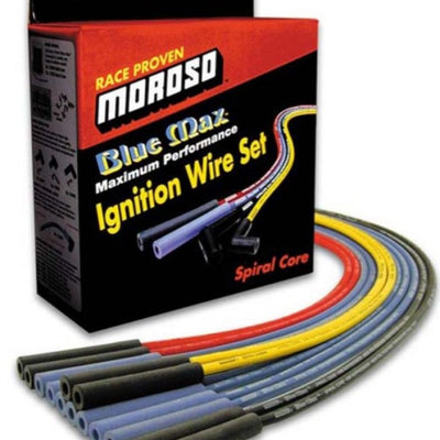 Moroso Ford 351W V8 Ignition Wire Set - Blue Max - Spiral Core - Sleeved - HEI - 135 Degree