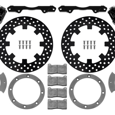 Wilwood 17-21 Can-Am X3RS Black 6-Piston Front Kit 11.25in - Drilled Rotors