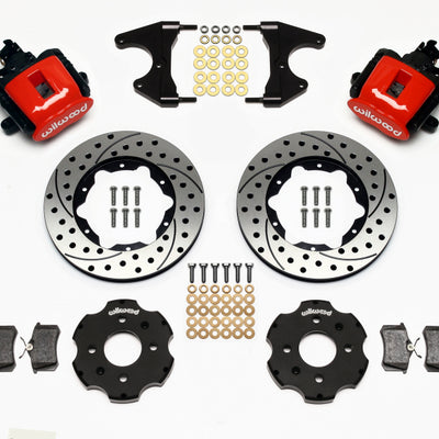 Wilwood Combination Parking Brake Rear Kit 11.00in Drilled Red Civic / Integra Drum 2.46 Hub Offset