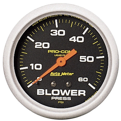 Autometer Blower Pressure w/ Memory 60PSI Liquid Filled Mechanical Boost Gauge