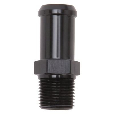 Edelbrock Hose End Straight 3/8In NPT to 5/8In Barb Black Anodize