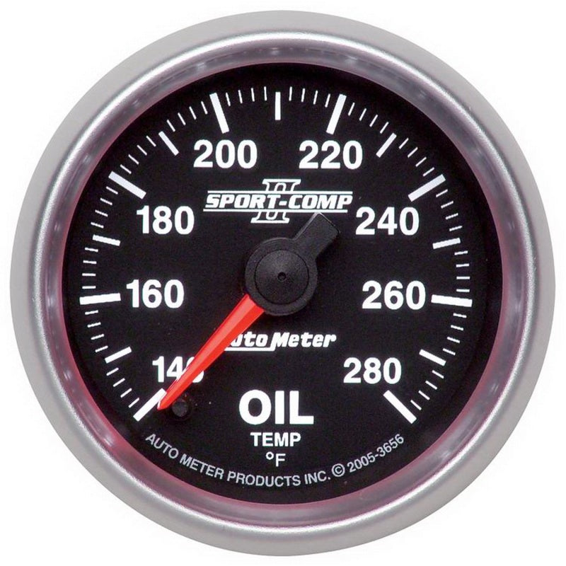 Autometer Sport-Comp II 52mm Full Sweep Electronic 140-280 Deg. F Oil Temperature Gauge