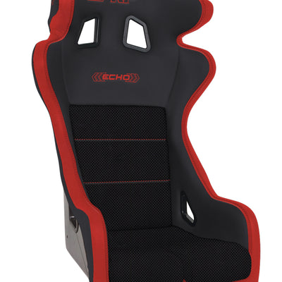 PRP Echo Composite Seat- Black/Red (PRP Red Outline/Delta Red- Red Stitching)