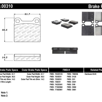 StopTech Performance 98-04 Volvo C70/98-00 V70 Rear Brake Pads