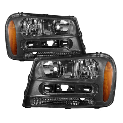 xTune Chevy Trailblazer 02-09 Crystal Headlights Black HD-JH-CTB02-AM-BK