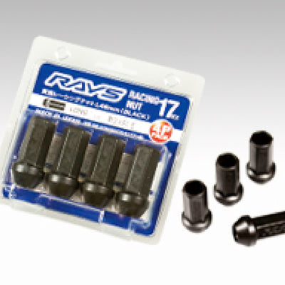 Rays 17 Hex L48 Racing Nut 12x1.25 - Black (4 Pieces)