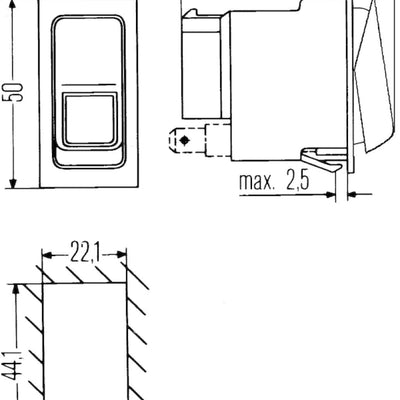 Hella Switch On/On/Off W/O Location Light