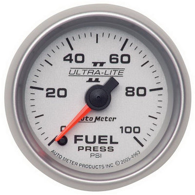 Autometer Ultra-Lite II 52mm 0-100 PSI Full Sweep Electronic Fuel Pressure Gauge