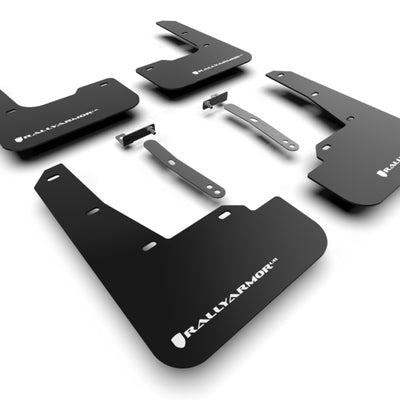 Rally Armor 22-23 Hyundai Elantra N & N Line Black UR Mud Flap w/White Logo