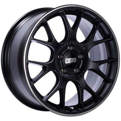 BBS CH-R 18x9 5x120 ET44 Satin Black Polished Rim Protector Wheel -82mm PFS/Clip Required