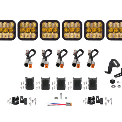 Diode Dynamics SS5 Sport Universal CrossLink 6-Pod Lightbar - Yellow Combo