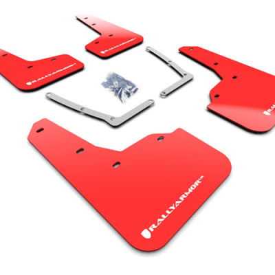 Rally Armor 16-21 Honda Civic Si Red UR Mud Flap w/White Logo