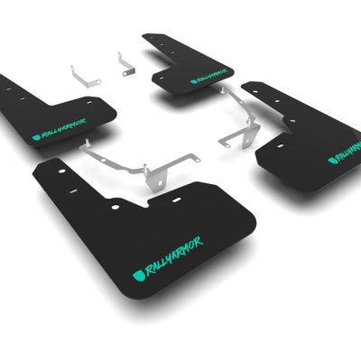 Rally Armor 13-17 Subaru Crosstrek XV Black UR Mud Flap w/Teal Altered Font Logo