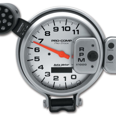 AutoMeter Gauge Tach 5in. 11K RPM Pro-Stock Pedestal W/ Super Lite & Peak Mem Ul