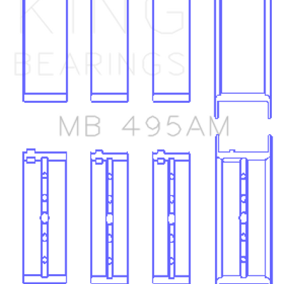 King Infiniti/Nissan 181CI 3.0L VG30DE/TT V6/122CI 2.0L VG20DET V6 (Size +0.25) Main Bearing Set