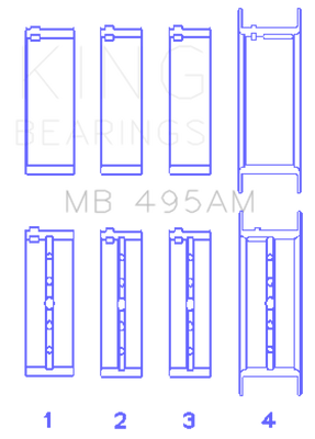 King Infiniti/Nissan 181CI 3.0L VG30DE/TT V6/122CI 2.0L VG20DET V6 (Size STD) Main Bearing Set