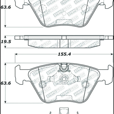 StopTech 06-08 BMW M3/Z4 Street Select Brake Pads w/Hardware - Front
