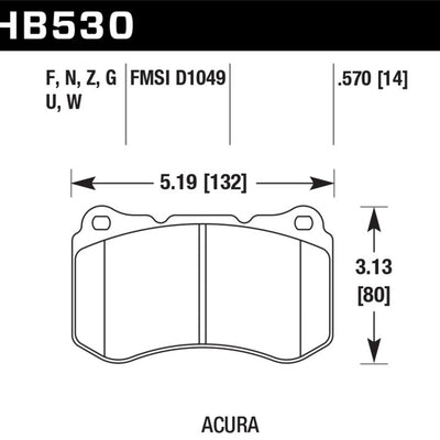 Hawk 04-08 Acura TL HPS 5.0 Front Brake Pads