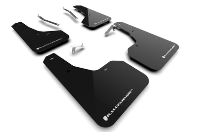 Rally Armor 22-24 Subaru Forester &amp; Wilderness Black UR Mud Flap w/White Logo