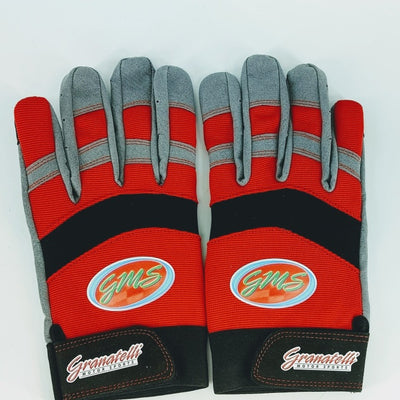 Granatelli Medium Mechanics Work Gloves - Red/Gray/Black
