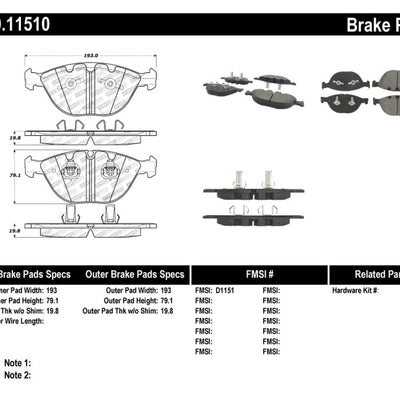 StopTech Performance 06-09 BMW M5 E60 / 07-09 M6 E63/E63 Front Brake Pads