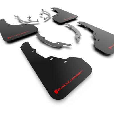 Rally Armor 22-25 Hyundai Santa Cruz Black UR Mud Flap w/Red Logo