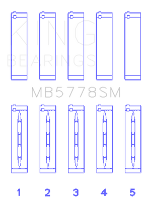 King Engine Bearings Audi/VW 1.8/2.0 TSI/TFSI (Size 0.25 Oversized) Main Bearing Set