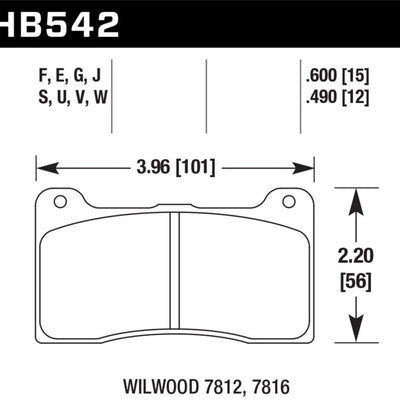 Hawk Wilwood (7812/7816) ER-1 Motorsports Brake Pad Set