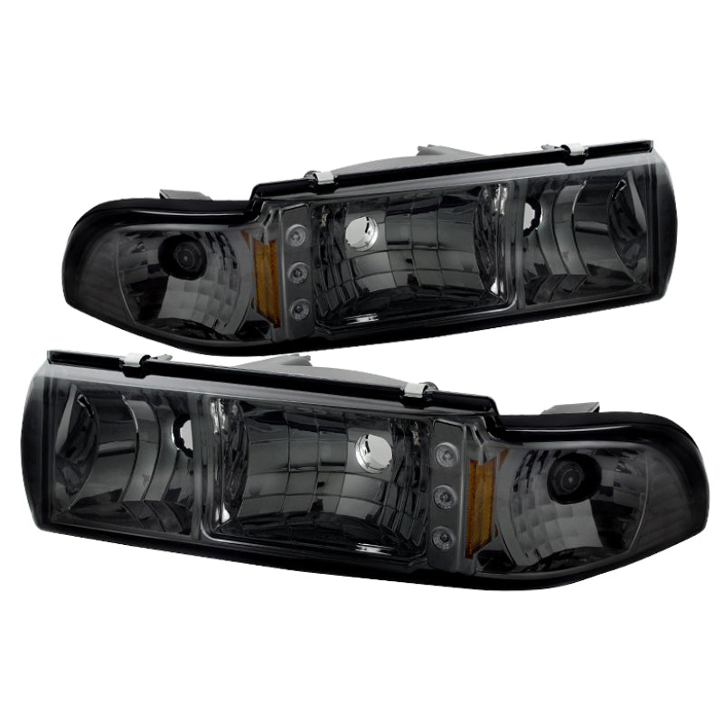 xTune Chevy Caprice 91-96 / Impala 91-96 1Pc LED Crystal Headlights Smoke HD-ON-CCP91-1PC-LED-SM