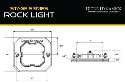 Diode Dynamics Stage Series Rock Light Flush Mount Adapter Kit (one)