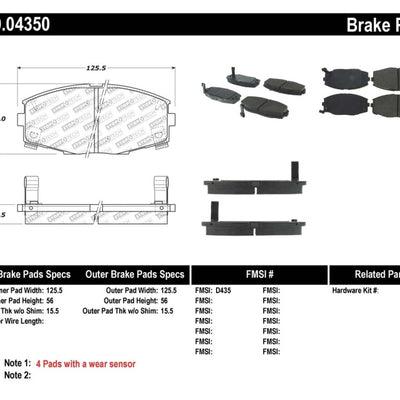 StopTech Performance 87-92 MK3 Supra Front Brake Pads
