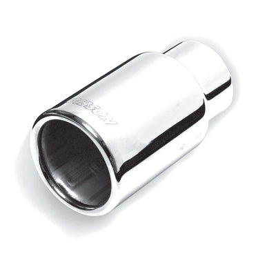 Gibson Rolled Edge Straight-Cut Tip - 3.5in OD/2.5in Inlet/6in Length - Stainless