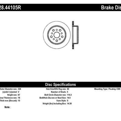 StopTech 93-98 Toyota Supra Turbo Drilled Right Rear Rotor