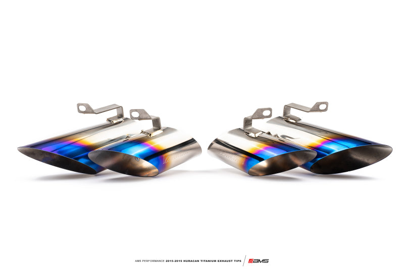 AMS Performance 15-19 Lamborghini Huracan Titanium Exhaust Tips (OEM &amp; Alpha TT Kit Fitment)