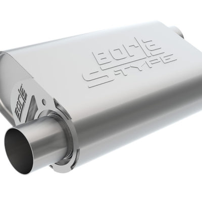 Borla CrateMuffler Mopar BB 383/413/426/440 S-Type 2.5in Offset/Offset 14inx4.35inx9in Oval Muffler