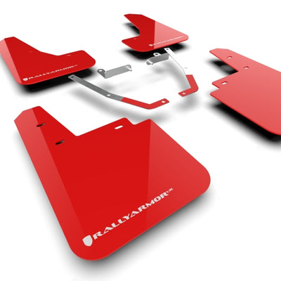 Rally Armor 24-25 Subaru Crosstrek (Wilderness Only) Red UR Mud Flap W/White Logo - No Drilling Req