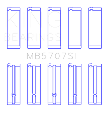 King Engine Bearings Hyundai G4KE / G4KC (Size +25) Main Bearings (Set of 5)