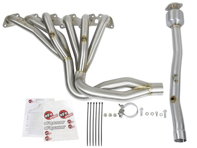 aFe Power Twisted Steel Long Tube Header & Connection Pipes (Street Series) 01-16 Nissan Patrol