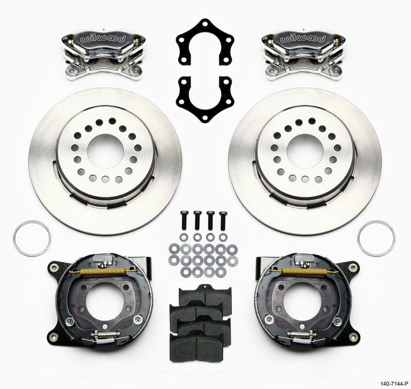 Wilwood Forged Dynalite P/S Park Brake Kit Polished Mopar/Dana 2.36in Off w/Snap Ring Bearing