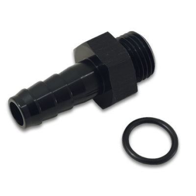 Vibrant Aluminum Male -8AN ORB to 1/2in Barb w/O-Ring - Anodized Black
