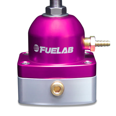 Fuelab 525 EFI Adjustable FPR In-Line Large Seat 25-90 PSI (1) -6AN In (1) -6AN Return - Purple