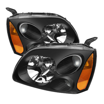xTune Mitsubishi Galant 04-08 Amber Crystal Headlights Black HD-JH-MG04-AM-BK