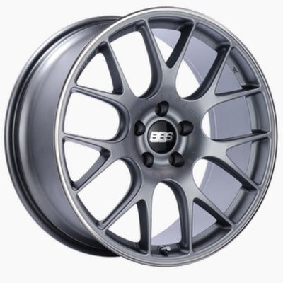 BBS CH-R 19x8.5 5x112 ET40 Satin Titanium Polished Rim Protector Wheel -82mm PFS/Clip Required