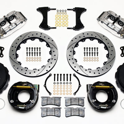 Wilwood Narrow Superlite 4R Rear P-Brk Kit 12.88in Drill Polish Big Ford New Style 2.50in Offset
