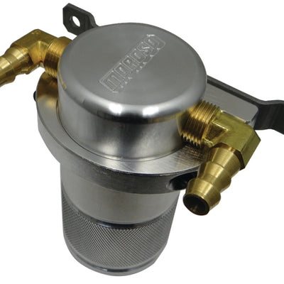 Moroso Universal Air/Oil Separator Catch Can - Small Body w/o Drain - Billet Aluminum - Raw Finish