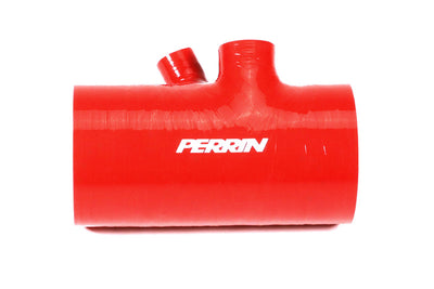 PERRIN 22-24 Subaru WRX / 20-25 LGT &amp; OBXT Turbo Inlet Hose w/Turbo Adapter Flange (Short) - Red