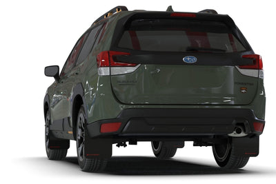 Rally Armor 22-24 Subaru Forester &amp; Wilderness Black UR Mud Flap w/White Logo
